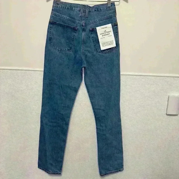 New With Tags! FRAME Blue Jeans Size 24 LE HIGH 'N' TIGHT STRAIGHT HIGH- RISE - Picture 7 of 15